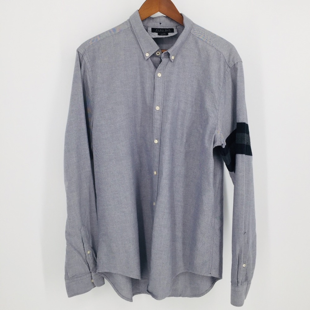 Zara Man Shirt Banded Arm Slim Fit XL